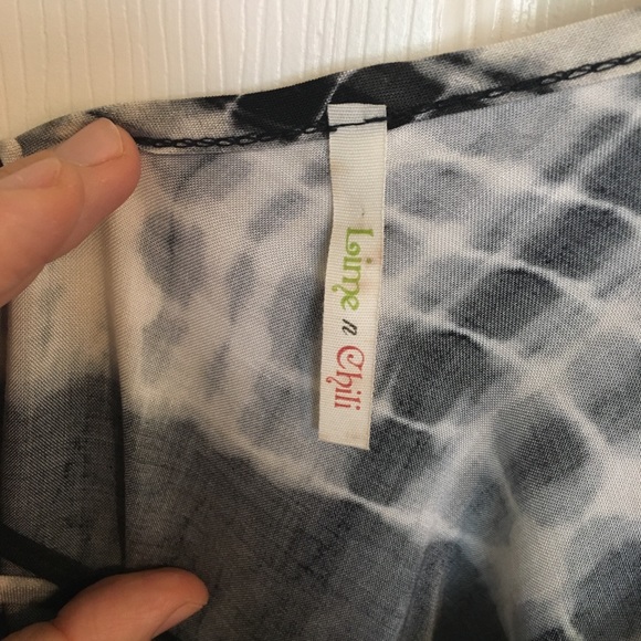 Black & White tie dye top -unique- cold shoulder! - Picture 4 of 6